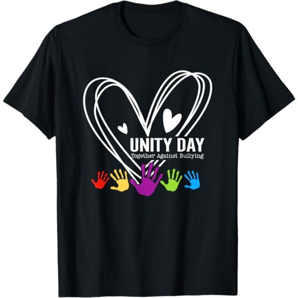 NWT ~ Black Unisex T-Shirt " Unity Day - Together Against Bullying " W-XL ~ M-L